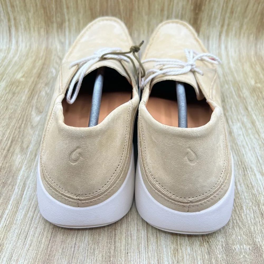 OluKai Ka'a Driver Loafers Men's Size 15 Golden Sand Suede Moccasin 10534-GSGS